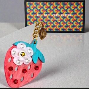 Kurt Geiger London NWT Strawberry key ring keychain bag, charm NIB